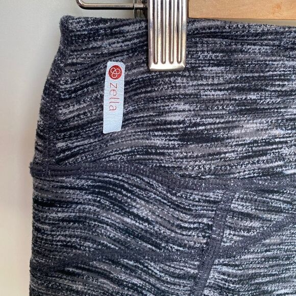 Zella Heathered Blue Zipped Pockets Ankle Leggings - Picture 6 of 9